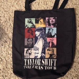 Taylor Swift The Eras Tour Black Tote Bag
